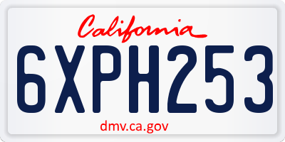 CA license plate 6XPH253