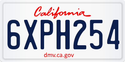 CA license plate 6XPH254