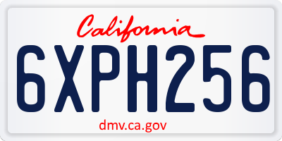 CA license plate 6XPH256