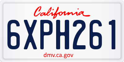 CA license plate 6XPH261