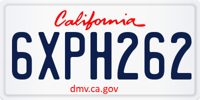 CA license plate 6XPH262