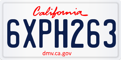 CA license plate 6XPH263