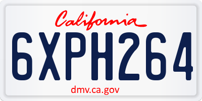 CA license plate 6XPH264