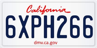 CA license plate 6XPH266