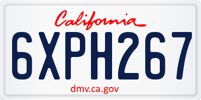 CA license plate 6XPH267