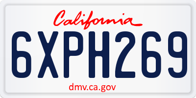 CA license plate 6XPH269