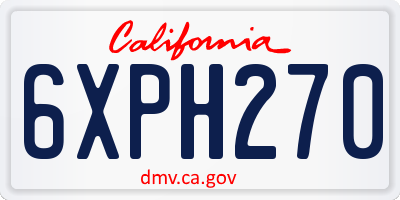 CA license plate 6XPH270