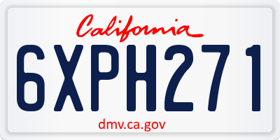 CA license plate 6XPH271