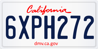 CA license plate 6XPH272