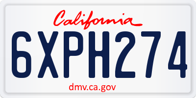 CA license plate 6XPH274