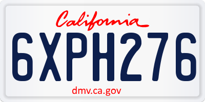 CA license plate 6XPH276