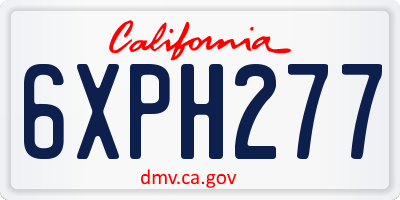 CA license plate 6XPH277