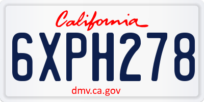 CA license plate 6XPH278