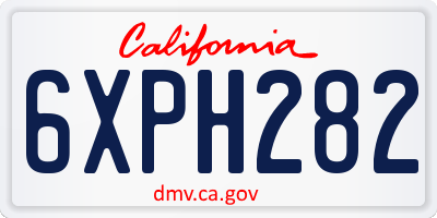 CA license plate 6XPH282
