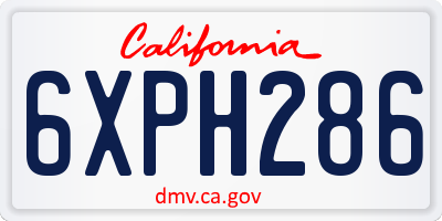 CA license plate 6XPH286