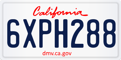 CA license plate 6XPH288