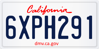 CA license plate 6XPH291