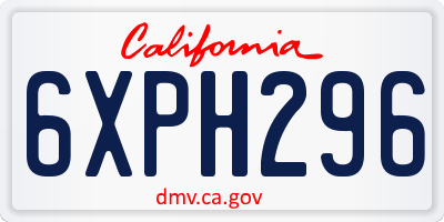 CA license plate 6XPH296