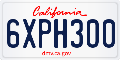 CA license plate 6XPH300