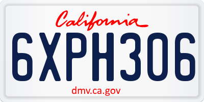 CA license plate 6XPH306