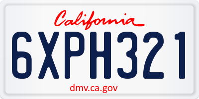 CA license plate 6XPH321