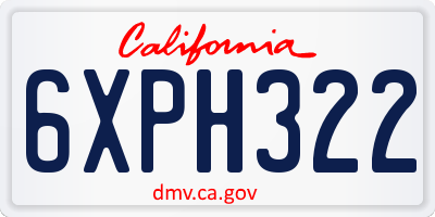 CA license plate 6XPH322