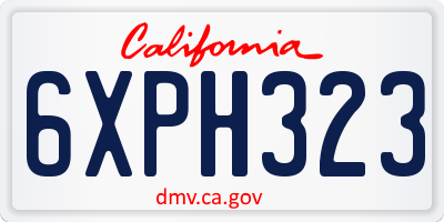 CA license plate 6XPH323