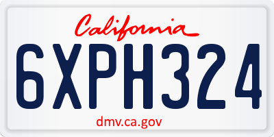 CA license plate 6XPH324