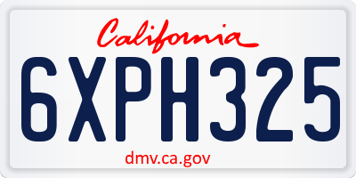 CA license plate 6XPH325