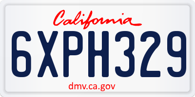 CA license plate 6XPH329