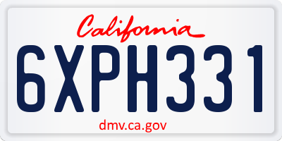 CA license plate 6XPH331