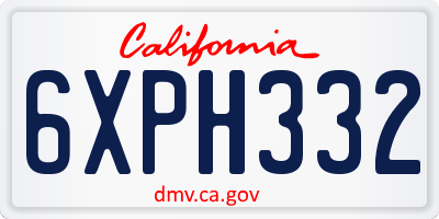 CA license plate 6XPH332