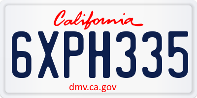 CA license plate 6XPH335