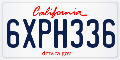 CA license plate 6XPH336