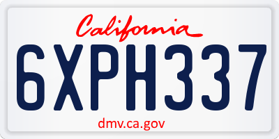 CA license plate 6XPH337