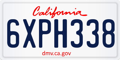 CA license plate 6XPH338