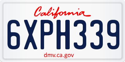 CA license plate 6XPH339