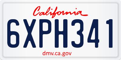 CA license plate 6XPH341