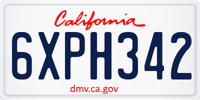CA license plate 6XPH342