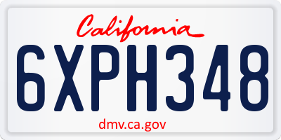 CA license plate 6XPH348