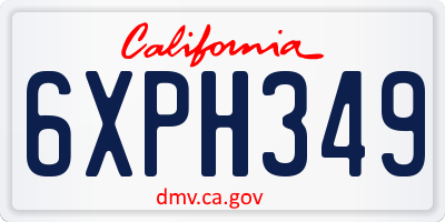CA license plate 6XPH349