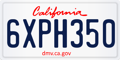 CA license plate 6XPH350