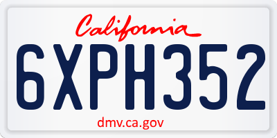 CA license plate 6XPH352