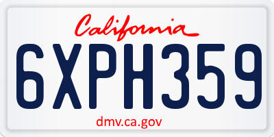CA license plate 6XPH359