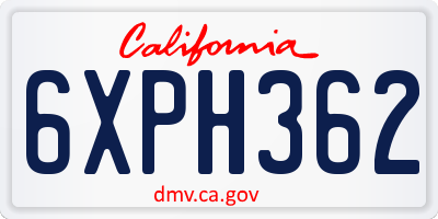 CA license plate 6XPH362
