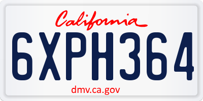 CA license plate 6XPH364