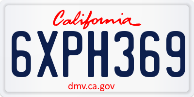 CA license plate 6XPH369
