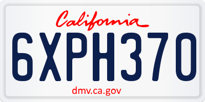 CA license plate 6XPH370