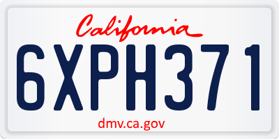 CA license plate 6XPH371