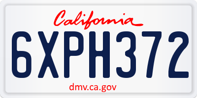 CA license plate 6XPH372